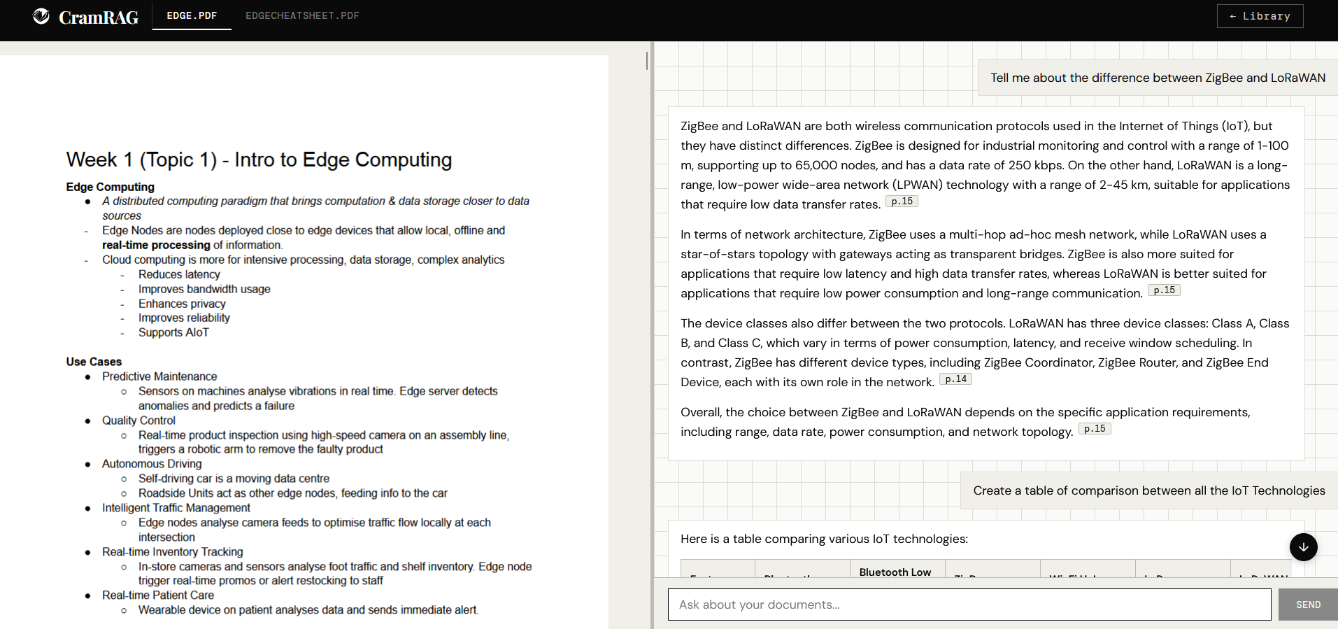 Study mode split pane
